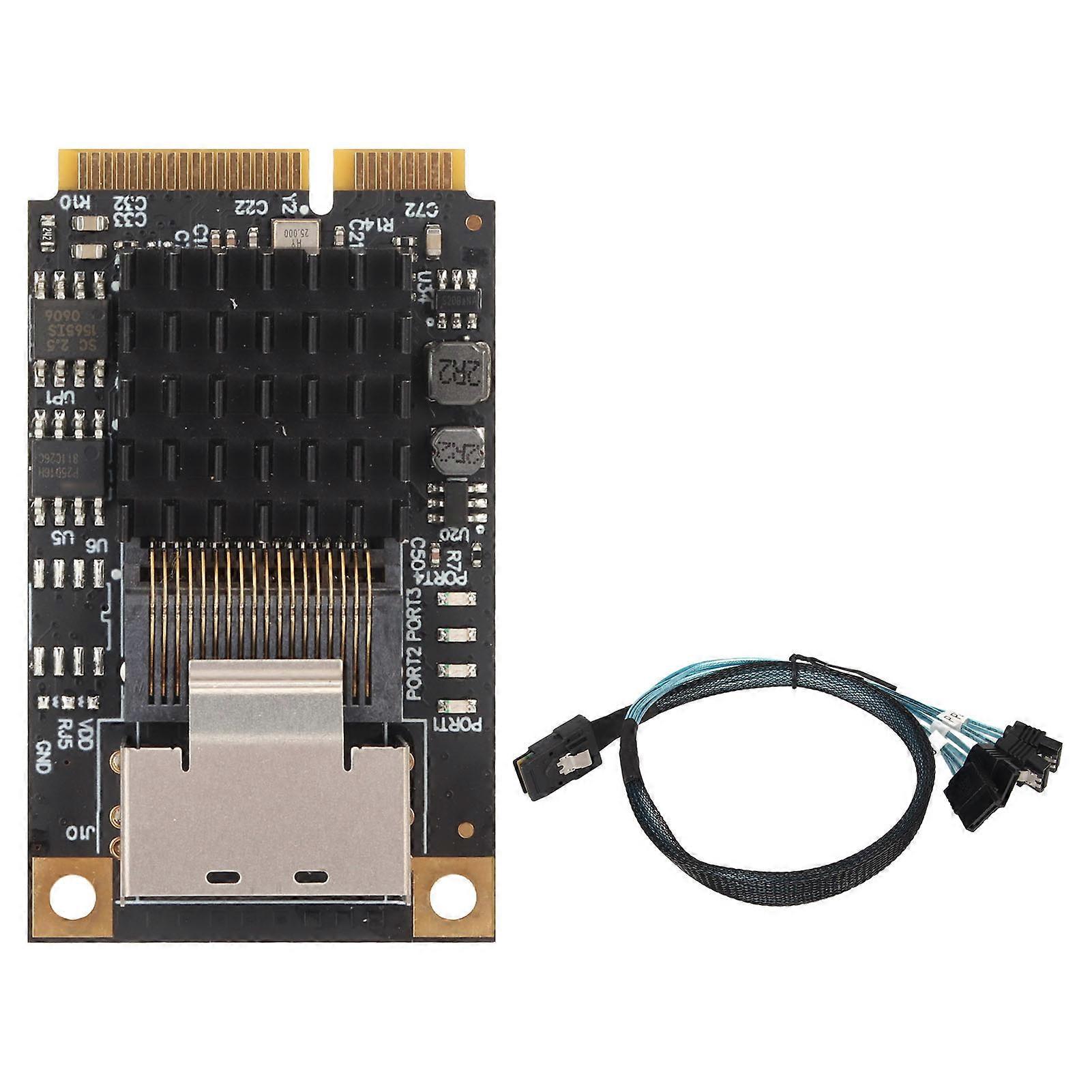 Mini PCIE Expansion Card 4 SATA 3.0 6Gb/s RAID MSI NCQ AHCI 1.0 88SE9215 Expansion Card for Host Controller