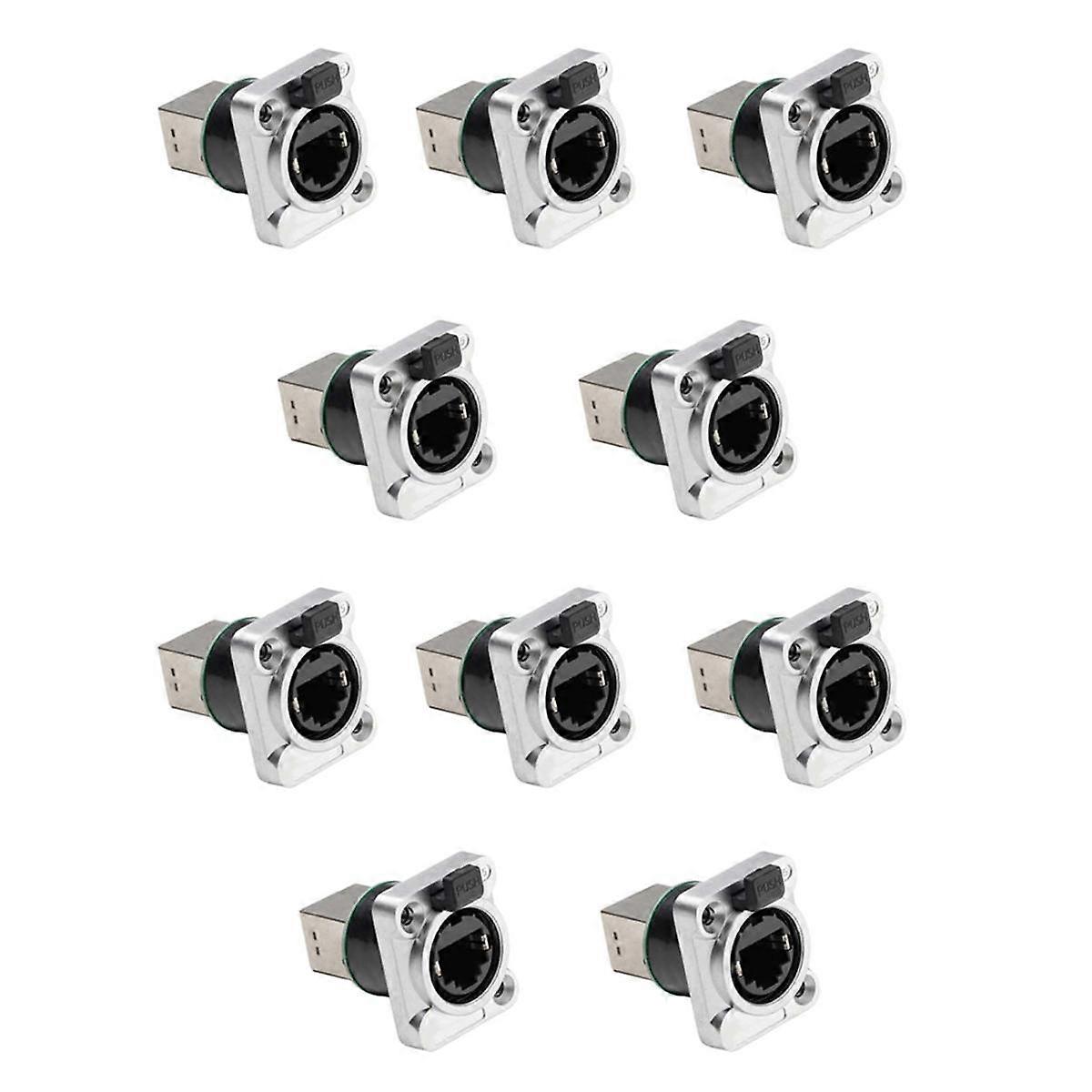 10PCS Ethernet Rj45 Chassis Socket NE8FDP Ethernet Pass Through Connector IP65 Waterproof C
