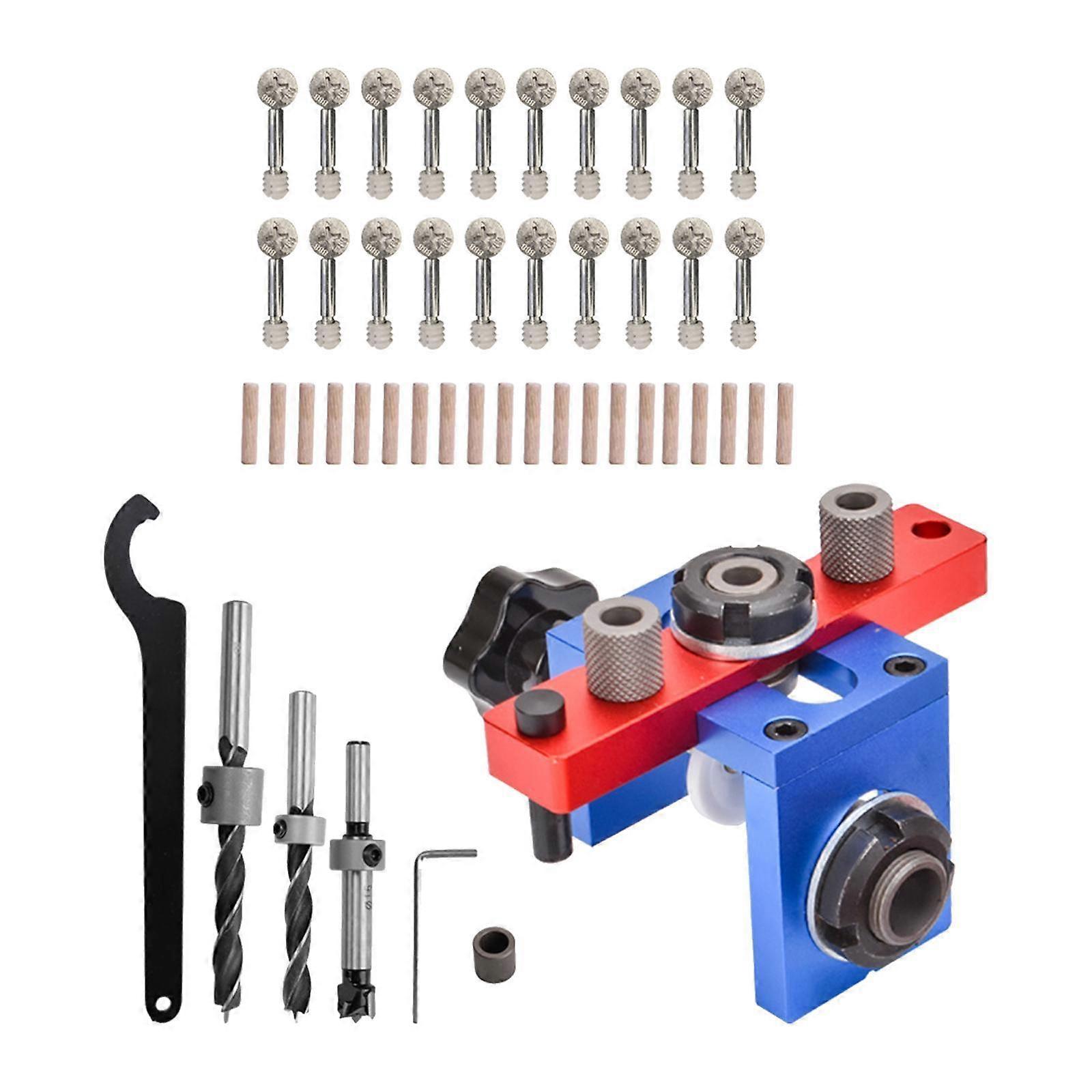 3 in 1 Pocket Hole Jig Dowel Jig Set for DIY Projects Portable Punch Locator Style A