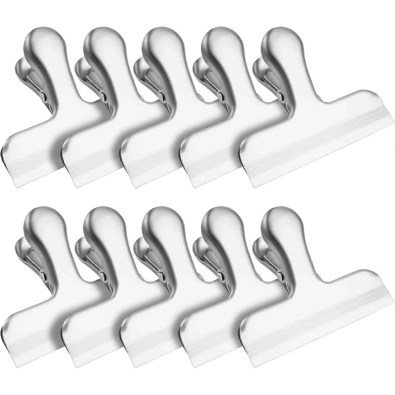 Set 10 cleme pungi, Inox/Aliaj, Argintiu