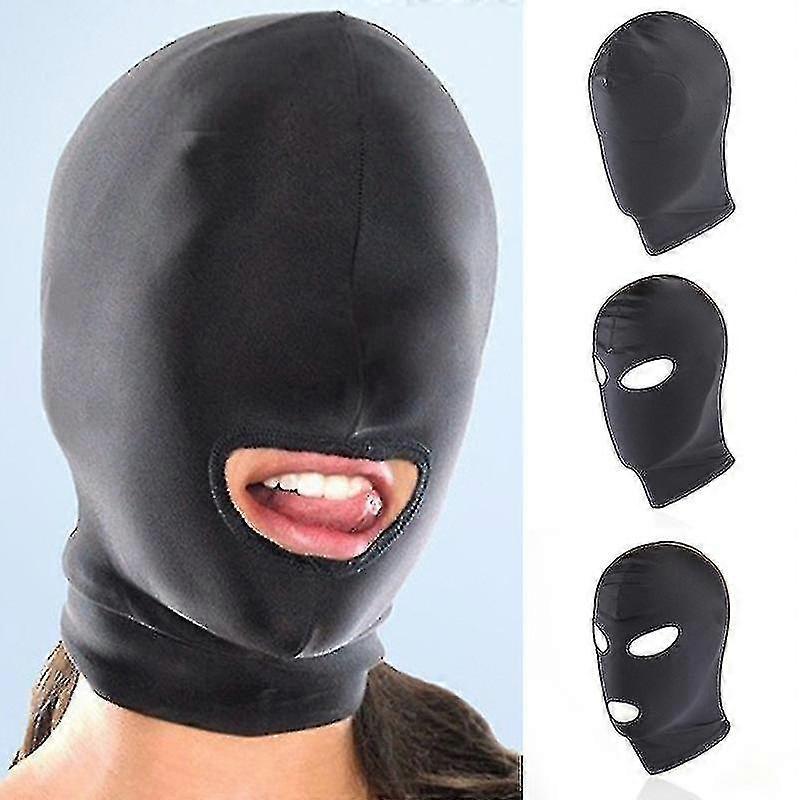 New Arrival 1/2/3 Hole Men Women Adult Spandex Balaclava Open Mouth Face Eye Head Mask Costume Slave Game Role Play A