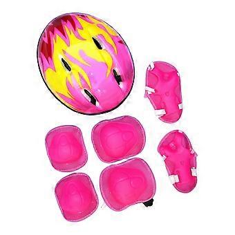 7Pcs Sett Barn Barn Hjelm Kne Albue Pad Sykling Skate Bike Protecs SZS0524