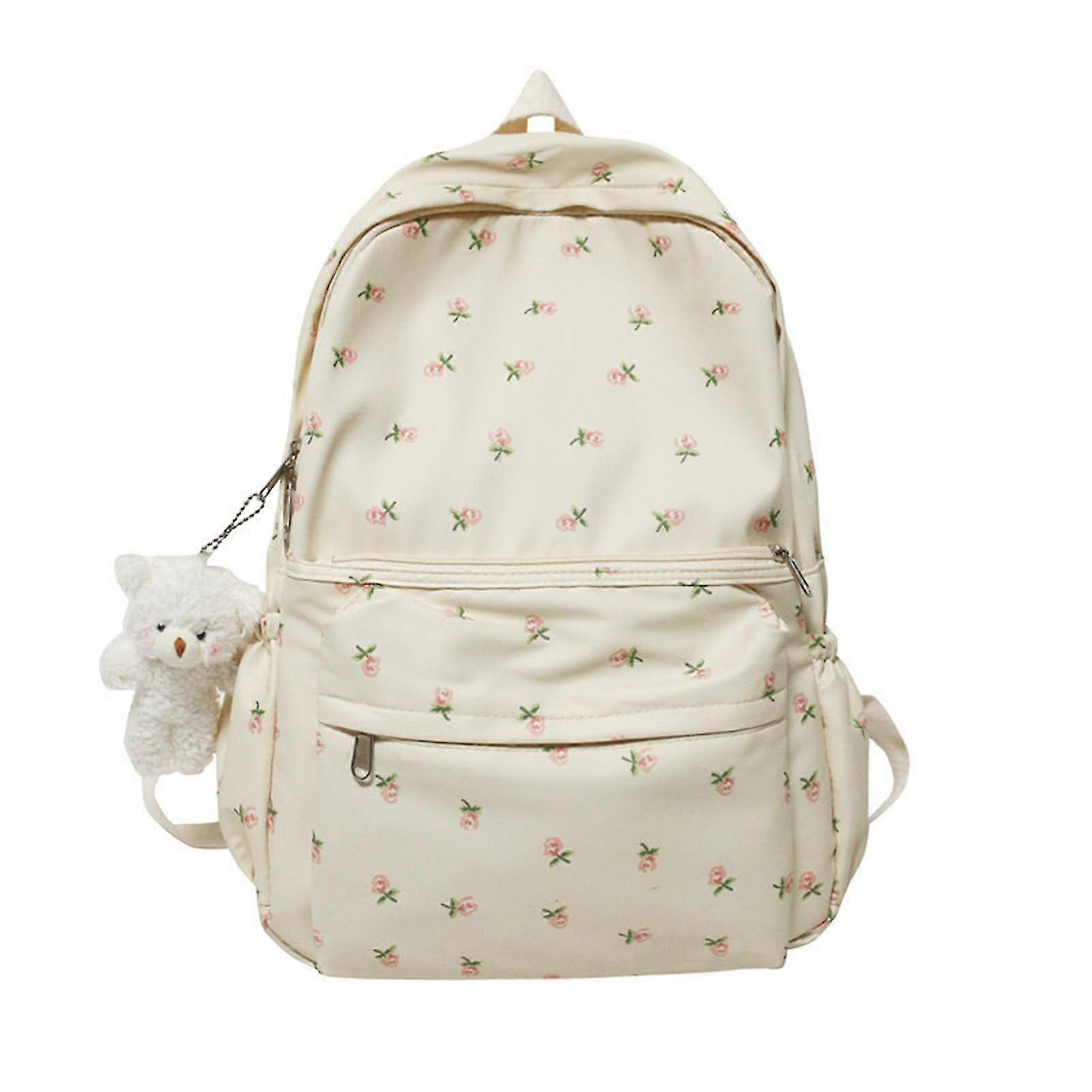 Flower Printed Backpack Computer Backpack Soft Breathable And Smell Free Bag For Shopping Outdoor Activities-XinHan