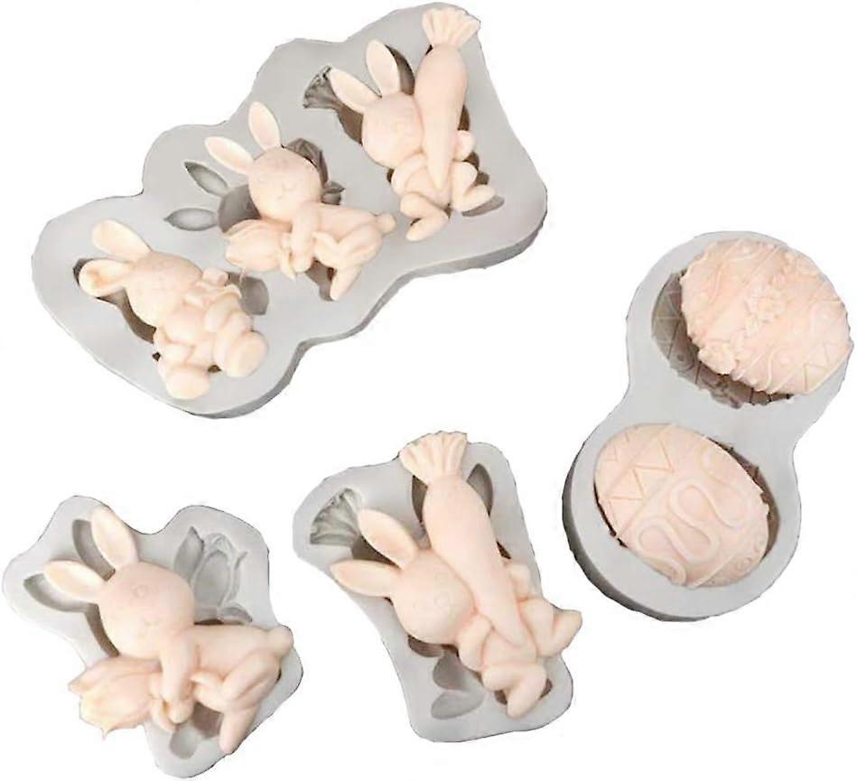 2025,4 stuks, siliconen paasvorm, siliconen chocoladevorm, konijnenvorm, ei, chocoladevorm, paasvorm