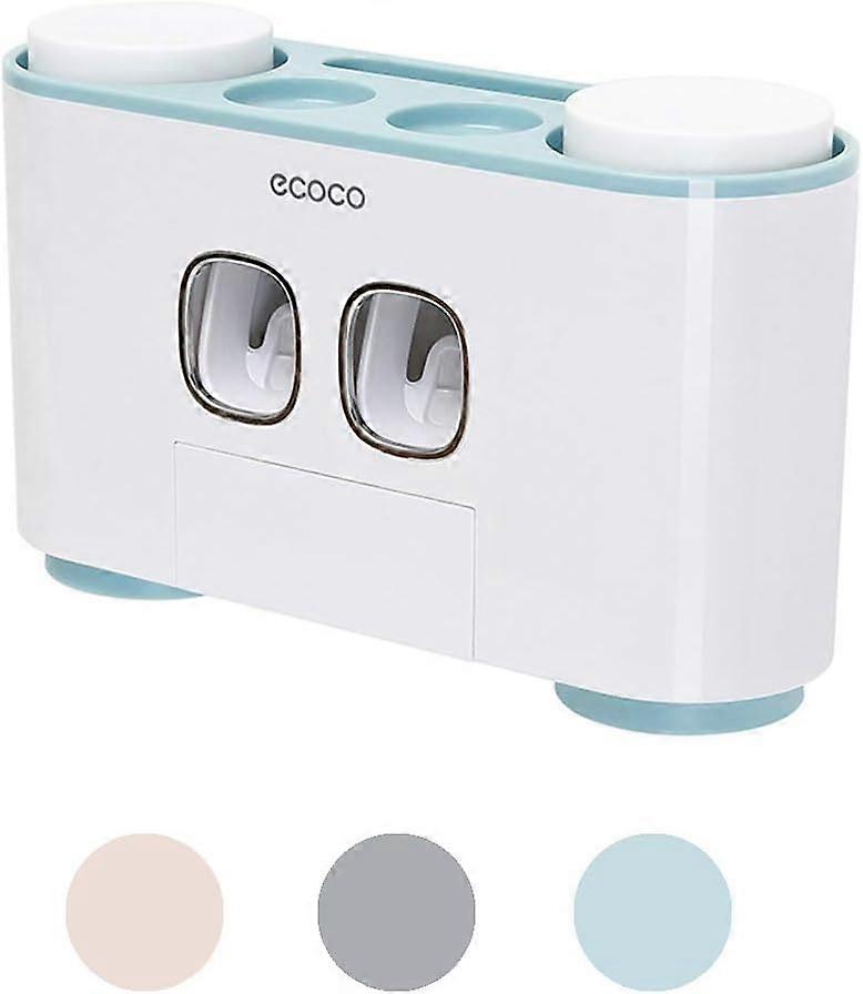 Toothbrush Holder Multifunctional Set Wall Mounted Automatic Toothpaste Dispenser Kit with 5 Toothbrush Slots 4 Cups Squeezer