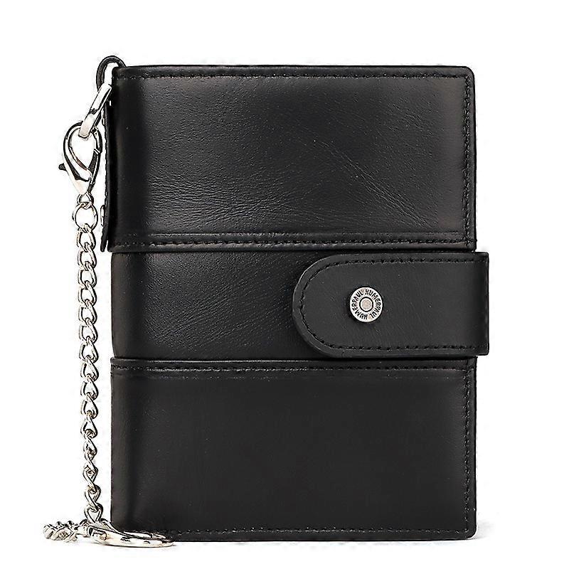 Custom Factory Cross-Border Buckle Coin Purse Retro Cowhide Men's Bag Casual Wallet Leather Wallet For Man