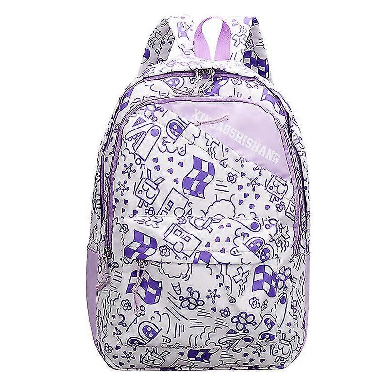 New Student Schoolbag Contrast Color Graffiti Backpack Women's Casual Large-capacity Backpack