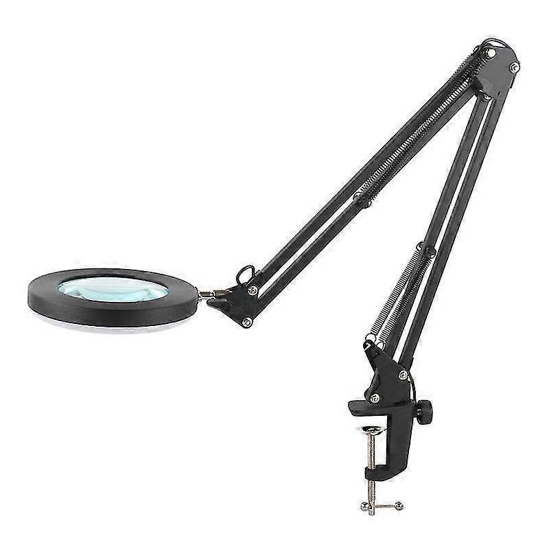 10X multipurpose magnifier adjustable 3 colors led light illuminator cantilever clamp stand for pcb detect reading watch repair