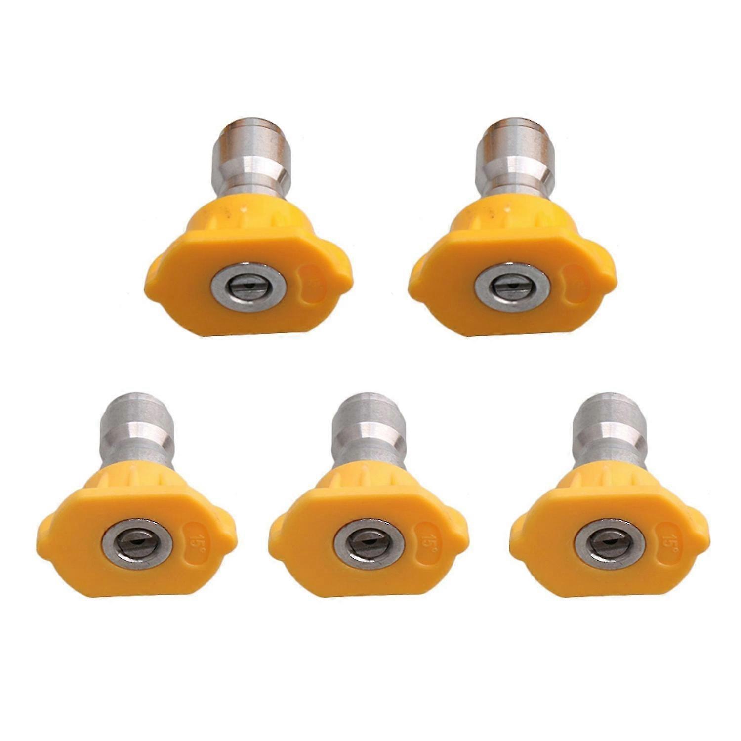 5 Sets Yellow Nozzles Tips 5 Apertures 15 De 1/4"