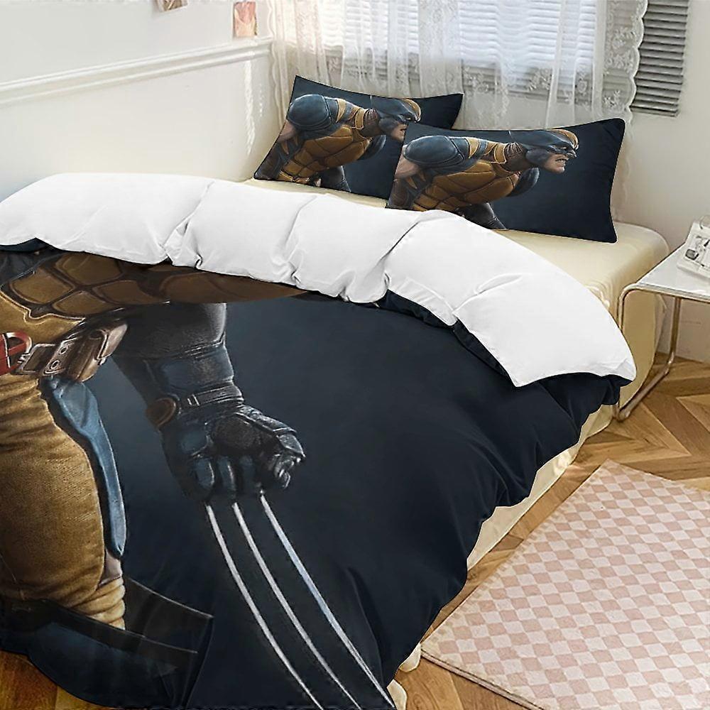 c540 Wolverine Bedding Comforter Sets, 3-Piece Bedding Set Soft Warm Bed Set with 1 Duvet Cover And 2 Pillowcases for Bedroom All Season hno540