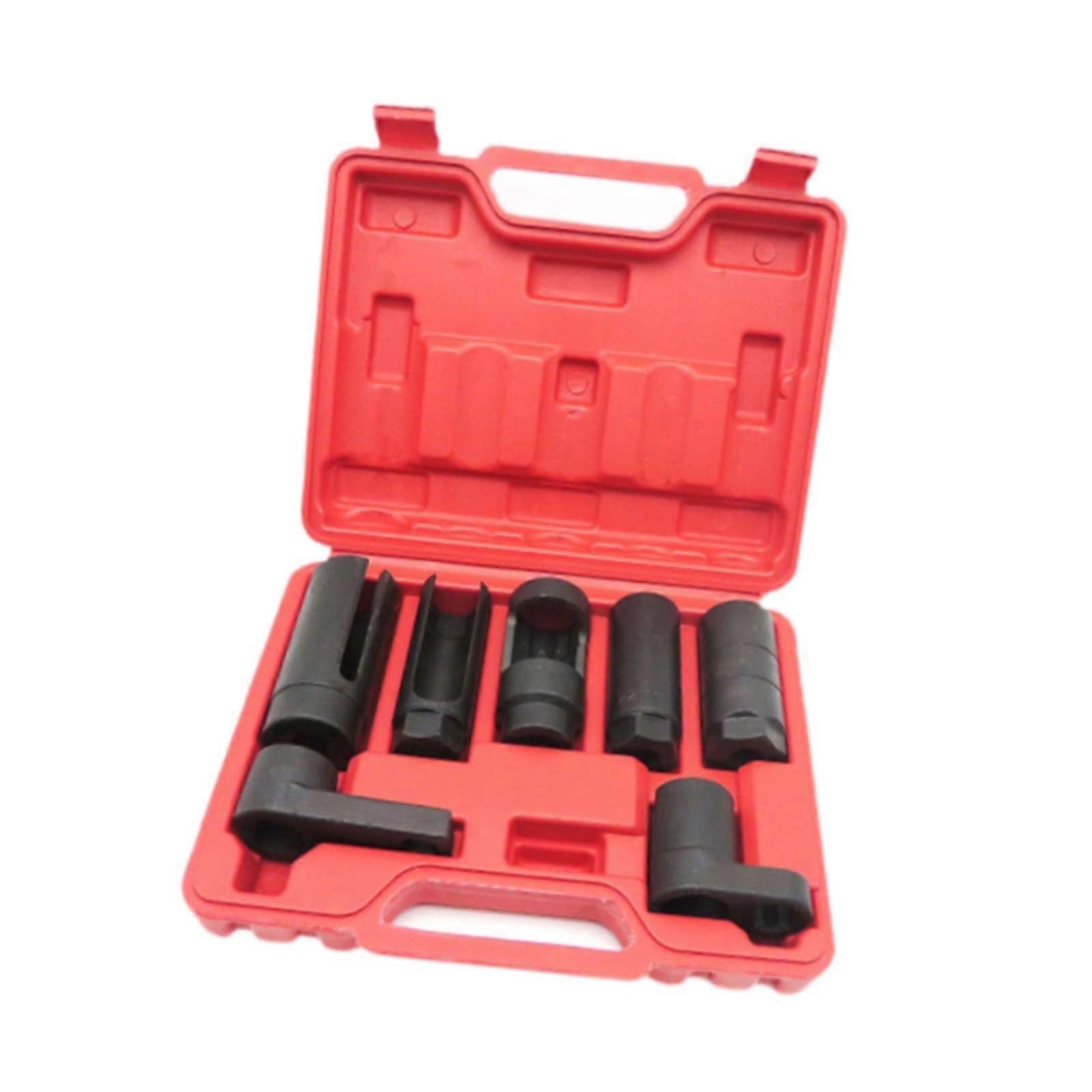 7x Oxygens Sensors Socket Wrenches with Carry Box Removal Tools for Car