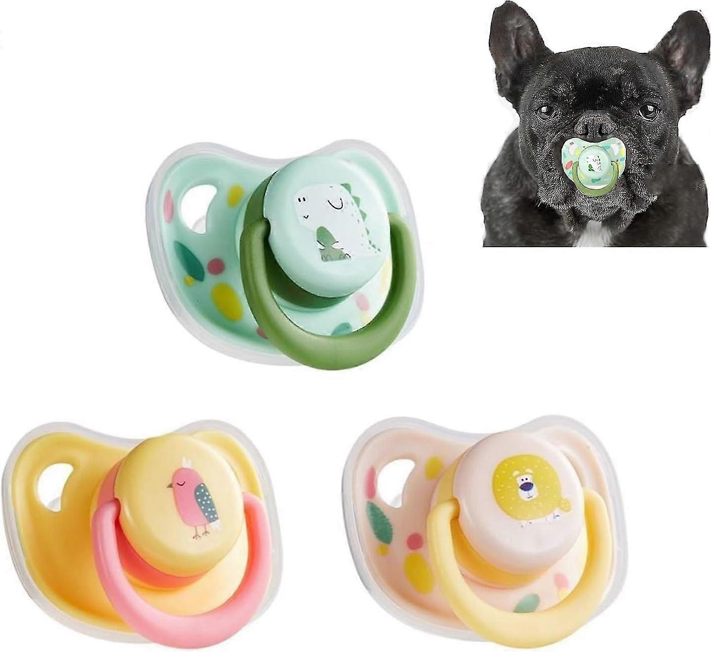 3 Adet Pet Köpek Silikon Emzik, Köpek Emzik Çiğneme Oyuncak, Yavru Kedi için Kedi Emzik, Köpek ve Kedi için Pet Emzik