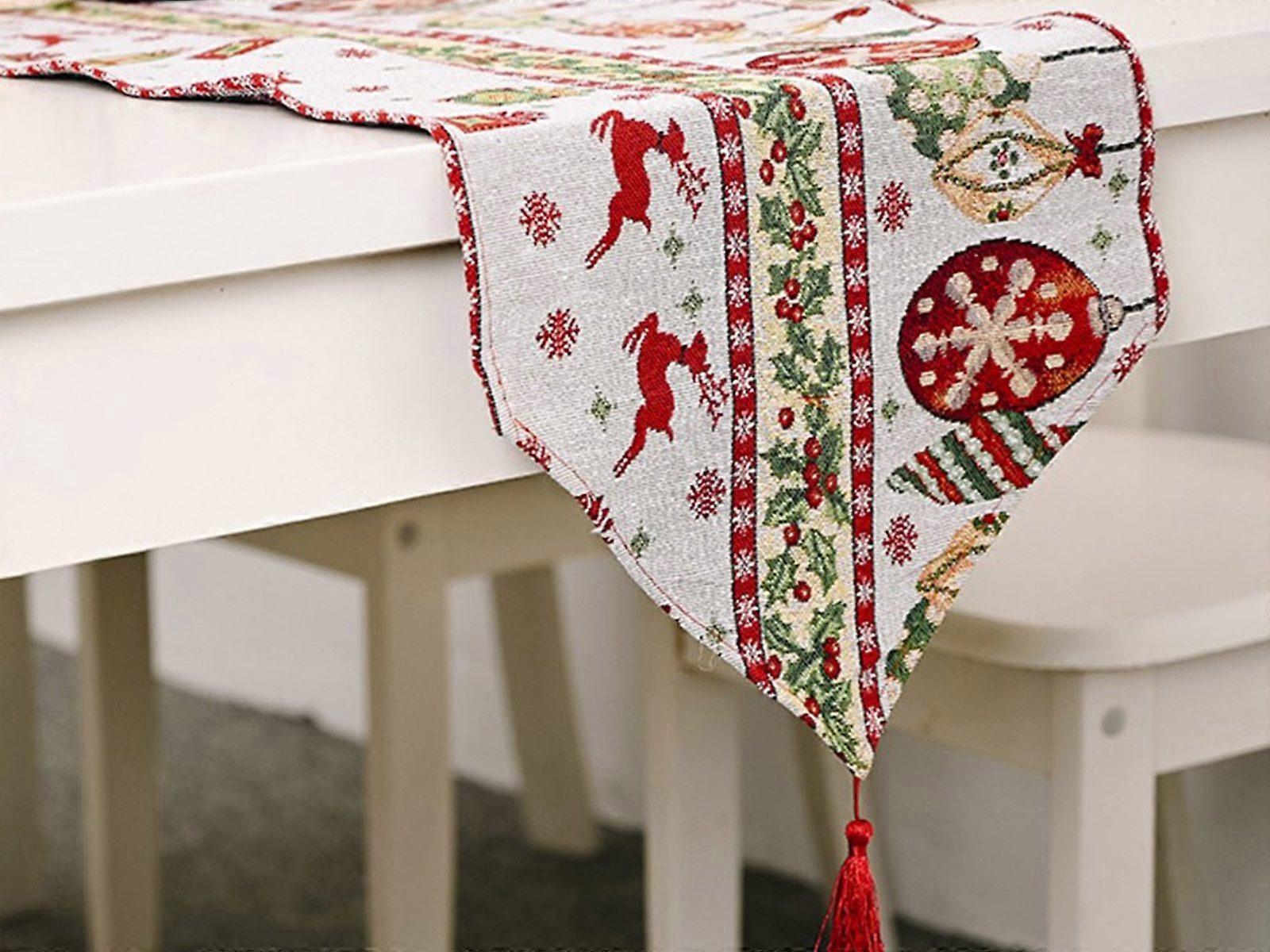 Elk Christmas Table Runner Table Flag Home Table Decoration
