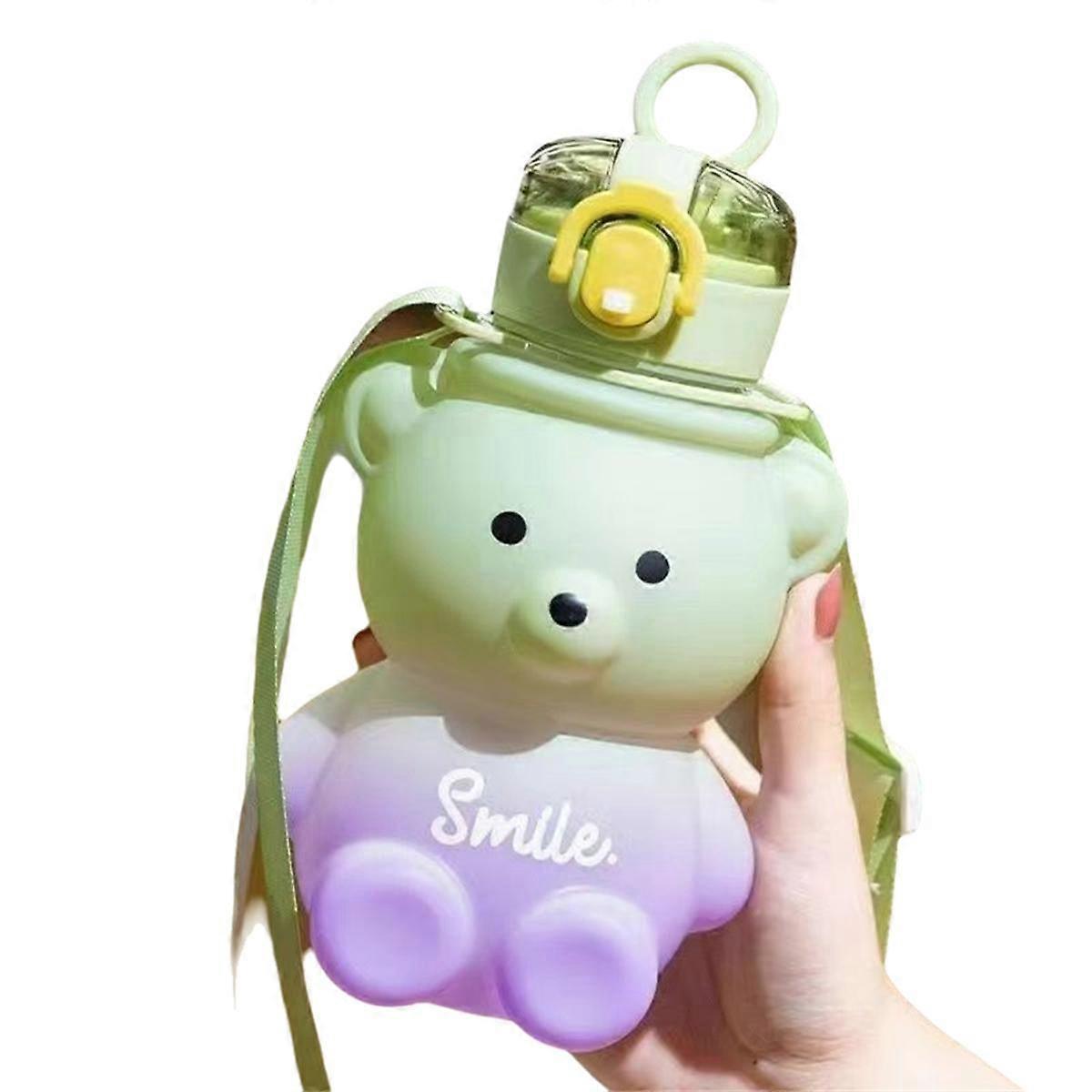 1pc Gradient Cute Water Cup Summer High-Value Girls Plastic Cup Portable Straw Cup Large Capacity W