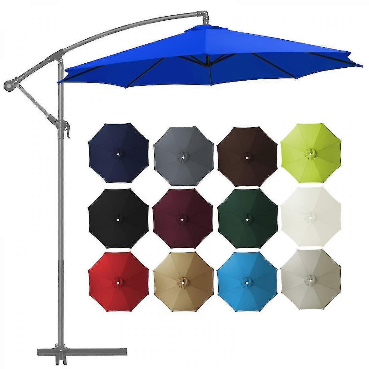 2M Patio Umbrella Market Table Umbrella with 6 Sturdy Ribs, Push Button Tilt/Crank Outdoor Umbrella for Garden, Deck, Backyard, Pool and Beach