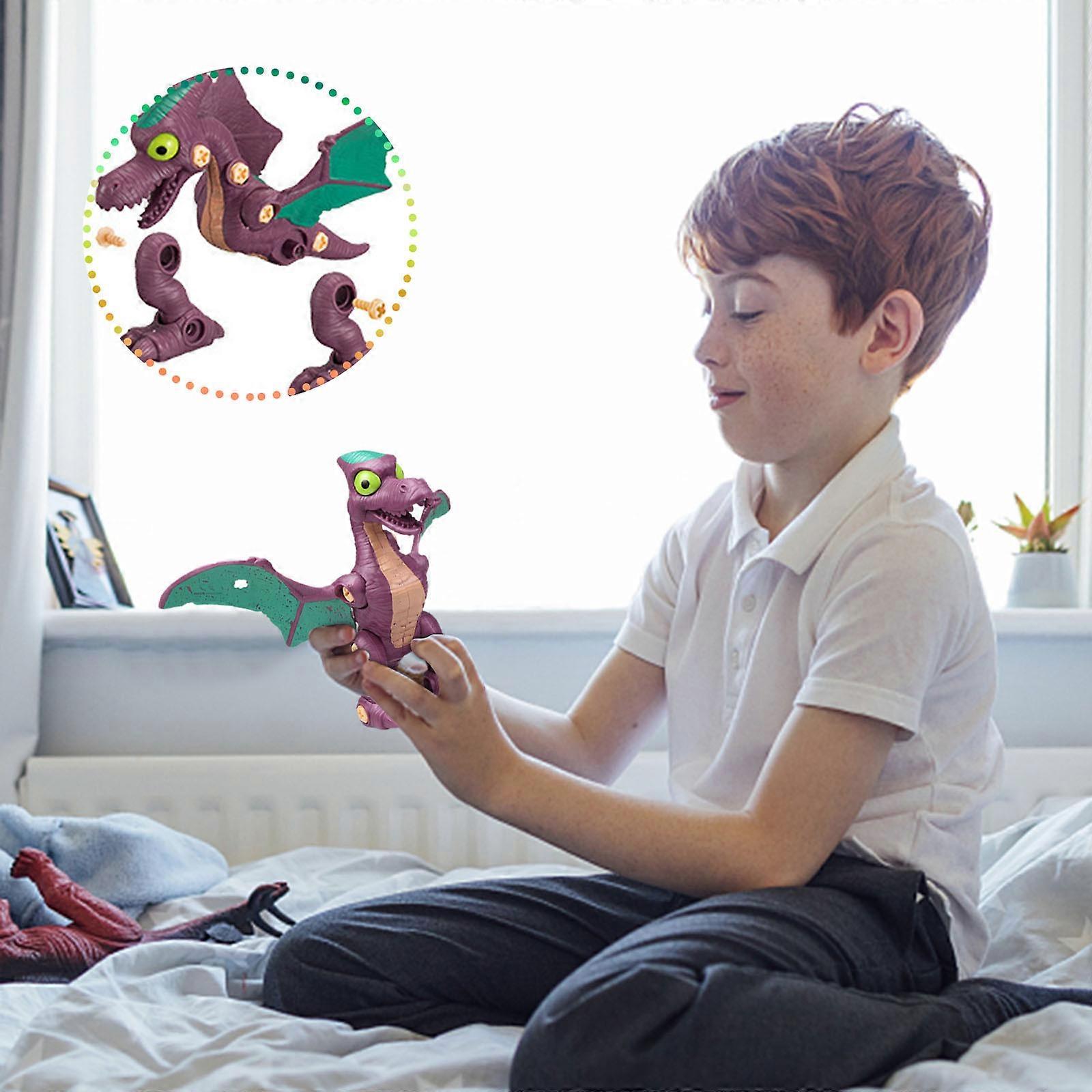 Dinosaur Toy Model, Manual Detachable Nut Combination, Four Dinosaur Combinations Such As , Educational Toys For Children Flye1057