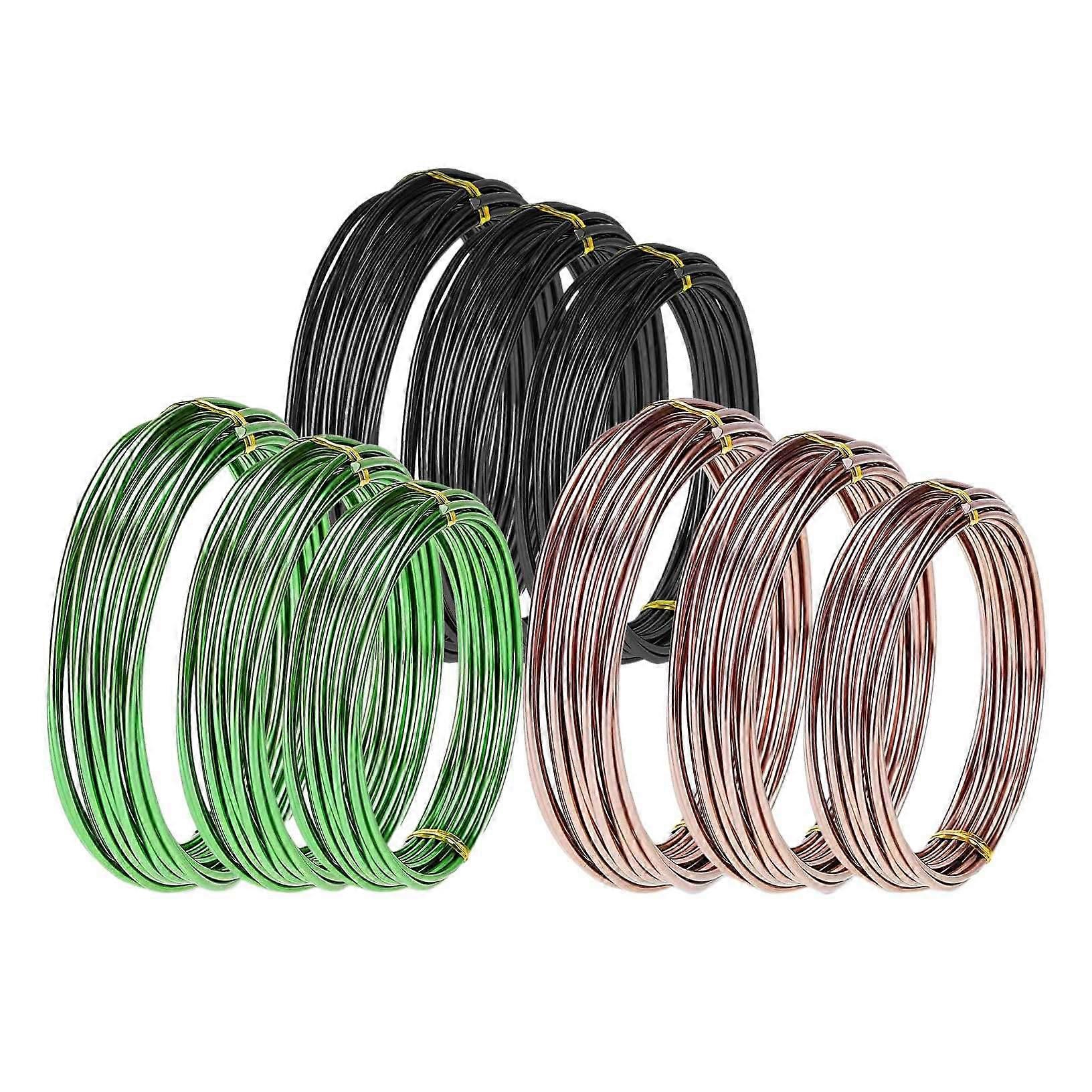 9 Rolls Bonsai Wires, Tree Training Wire, Anodized Aluminum Bonsai Training Wire, for Bonzai Trees