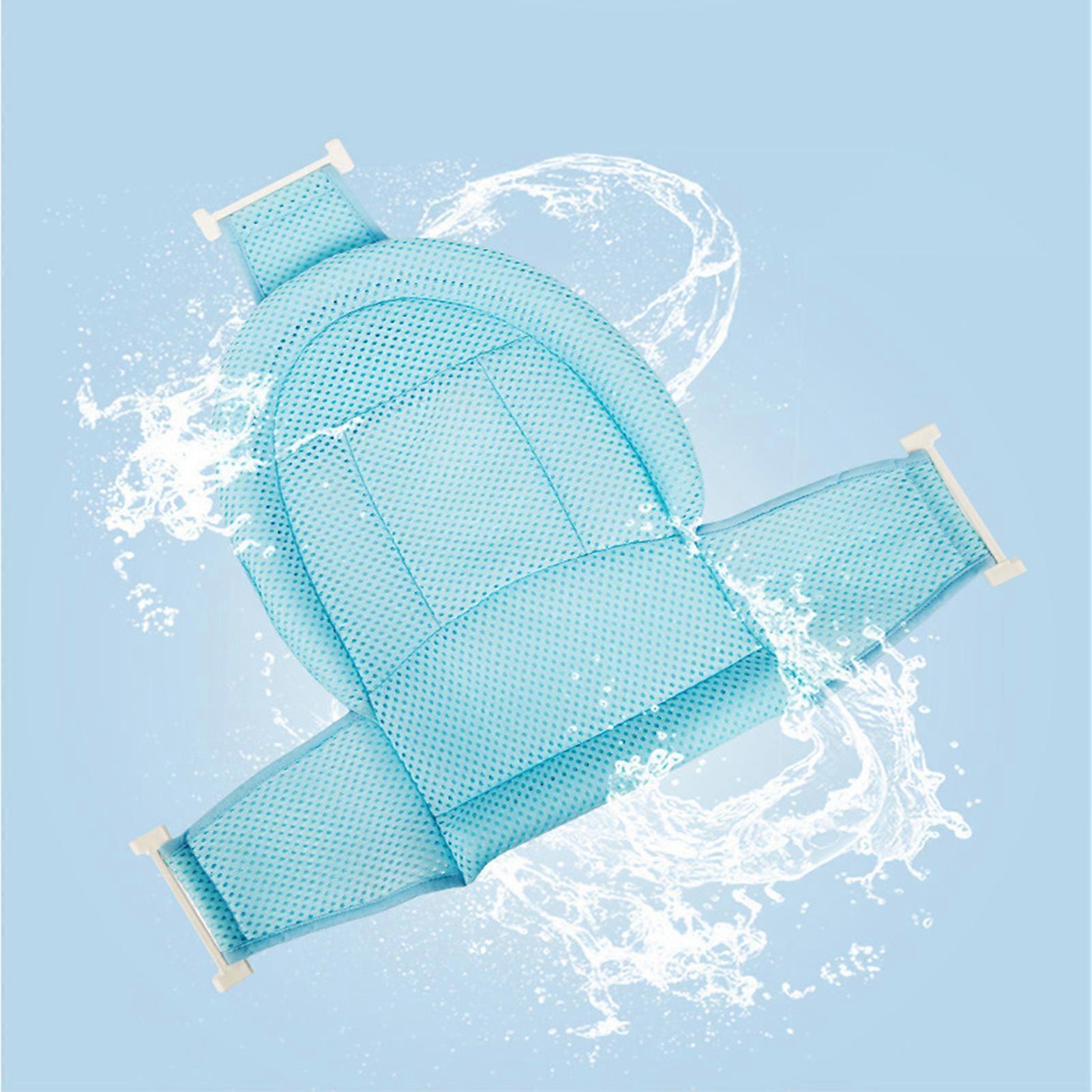 Baby Bath Support Newborn Bathtub Mat Pad T Shaped Slip Proof Comfortable for Home Blue