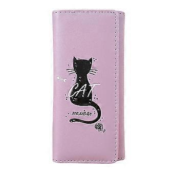 Women Simple Cat Long Wallet Coin Purse Card Holders Handbag Package Pp