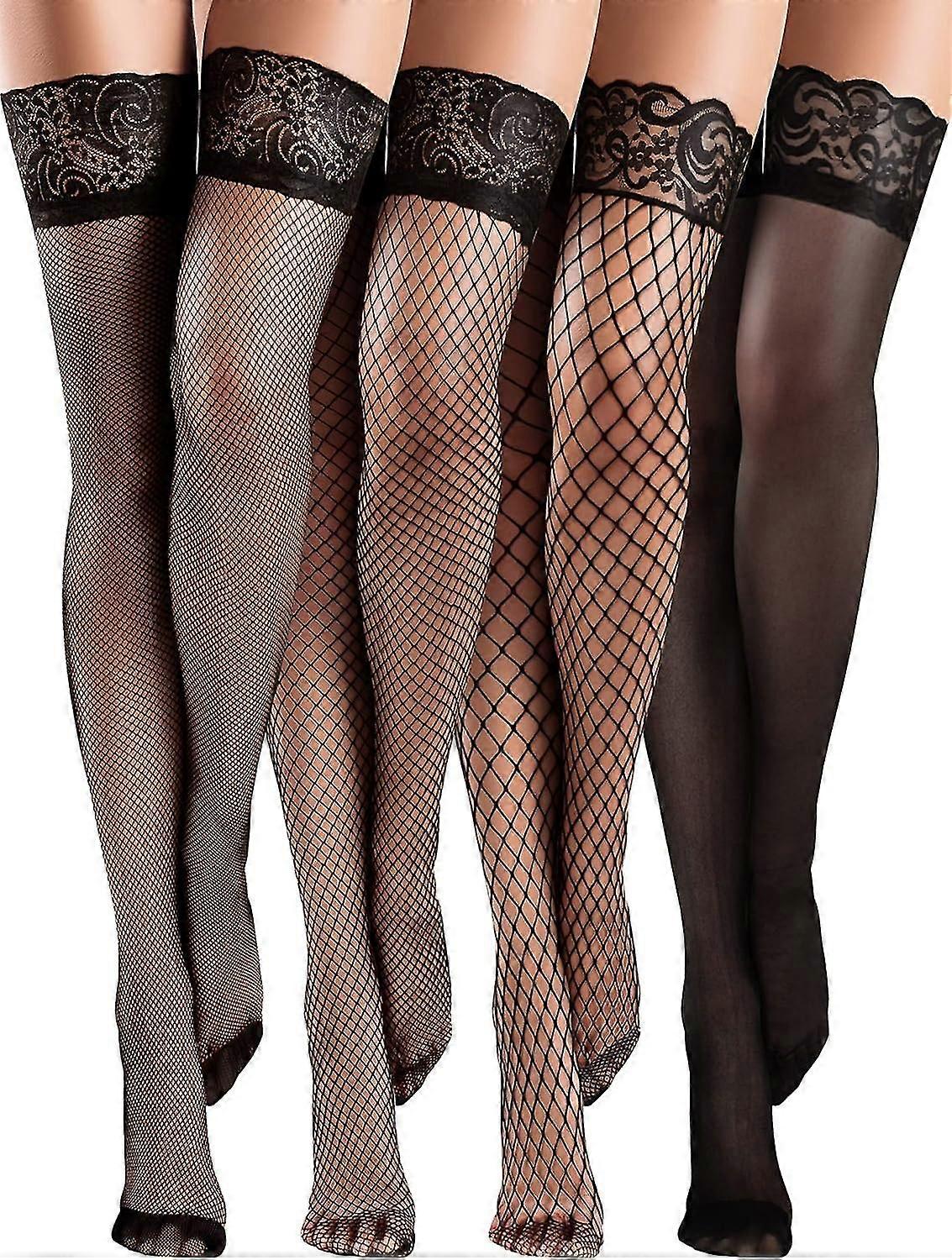 Netzstrümpfe mit Silikonspitze