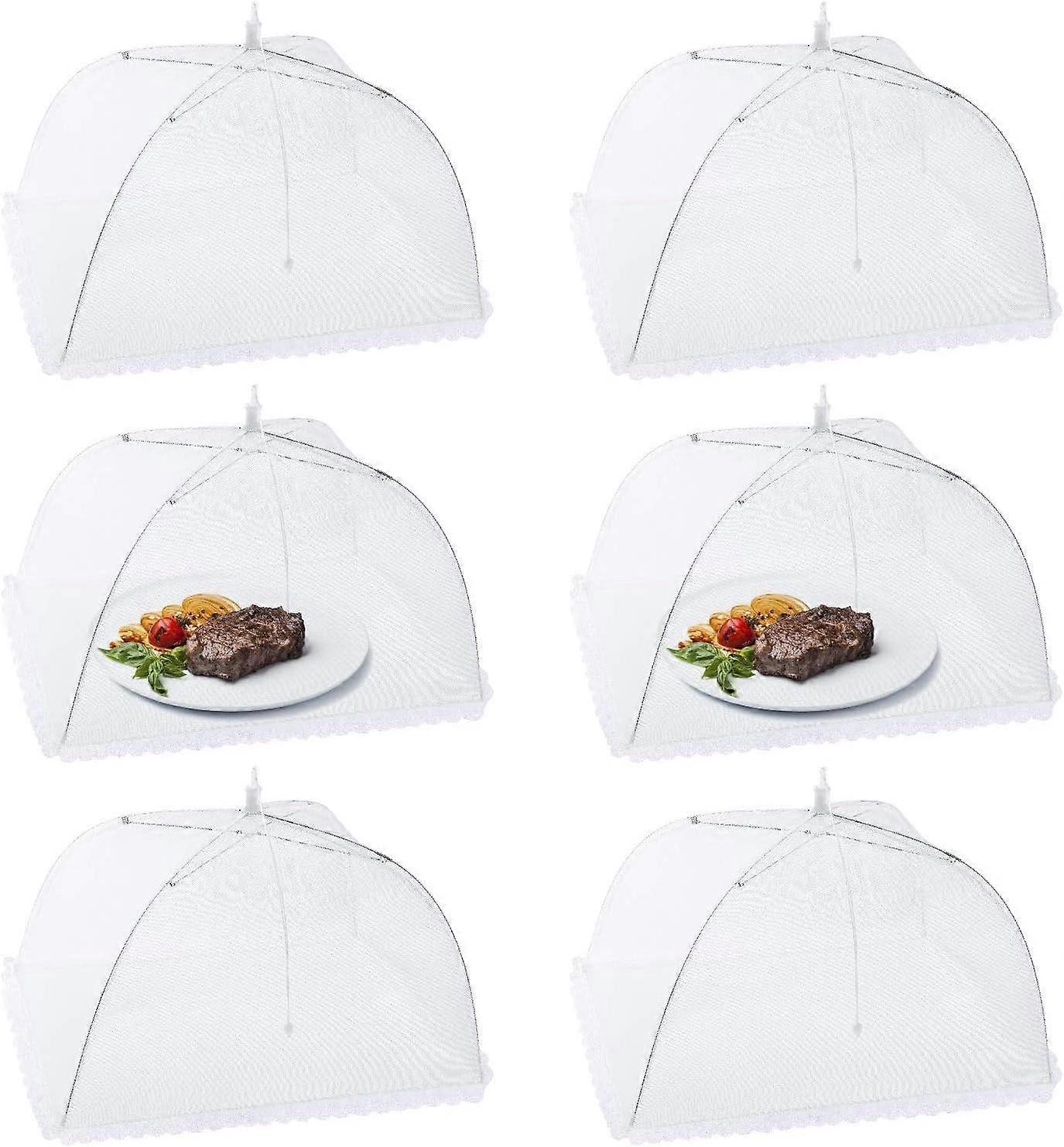 2pcs Foldable Food Cloche Anti-fly Mesh Food Cover Folding Tent Umbrella Insect Repellent Mosquito Repellent 43*43cm