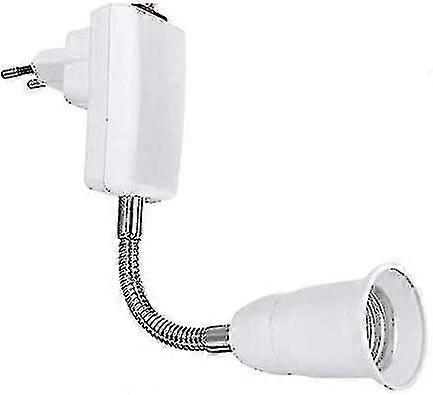 E27 Socket With Wireless Switch, White Base For E27 Bulb, Flexible With Arm, Quick Socket For Reading Lamp-without Bulb
