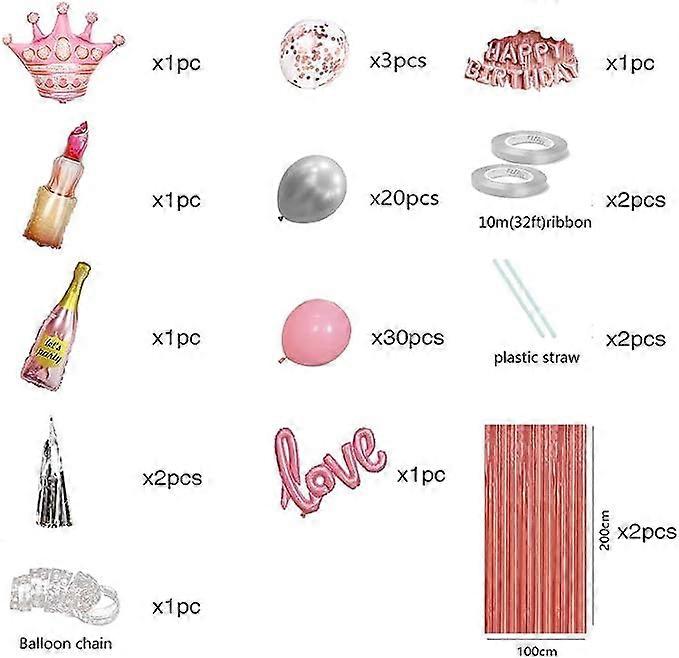 Décorations 30ème Anniversaire Or Rose Pour Femme - Ballons Numéro 40 Et Plus - Neuf