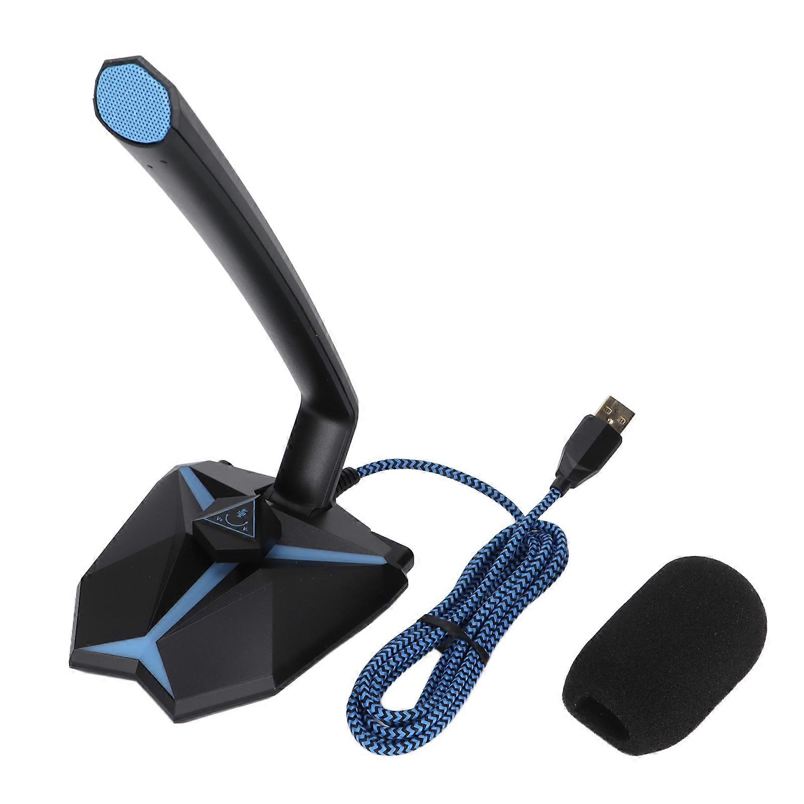 USB Microphone Cool LED Indicator Adjustable Angle Adjustment 360 Degree Identification Game Microphone