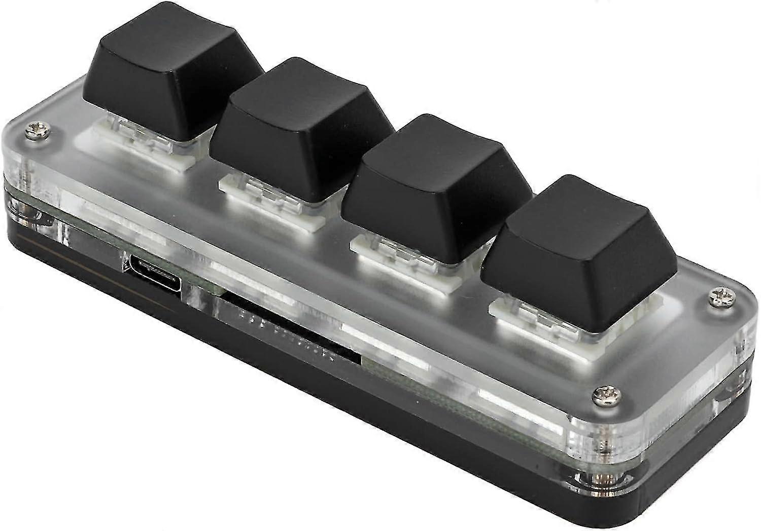 Mini 4 Keys Gaming Keyboard Custom Ahortcut Keys Mechanical Keyboard With Rgb Black