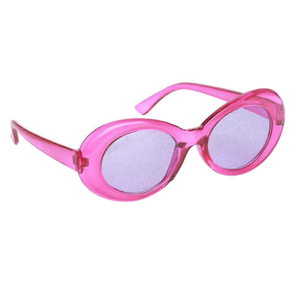2x Transparent Retro Goggles  Sunglasses with Oval Frame