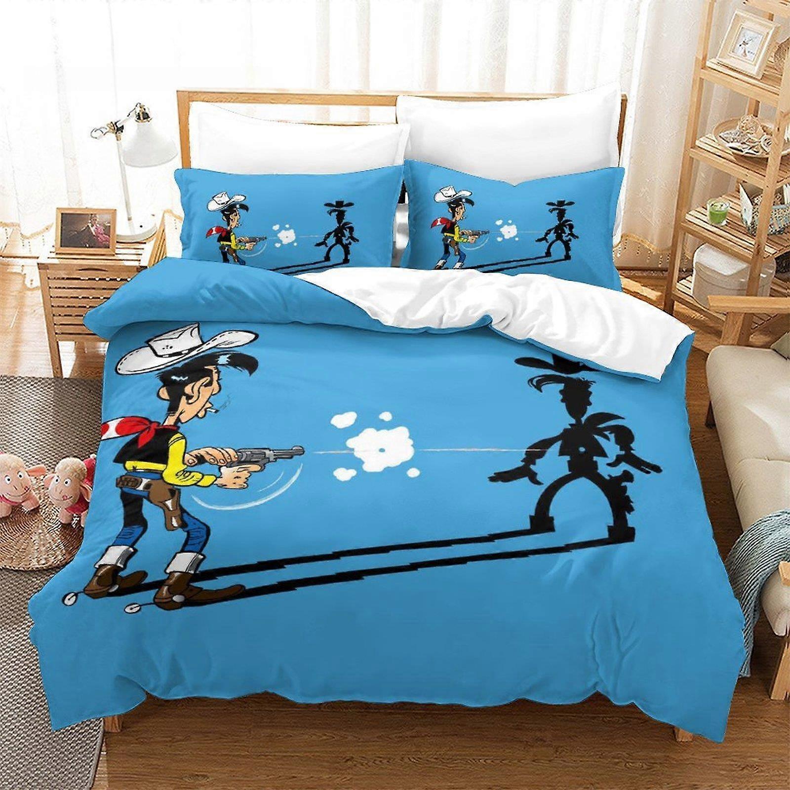 a1225 Lakan Nya Lucky Luke Lakan Set Single Twin Full Size Bed Set Vuxen Barn Sovrum Påslakan Set Anime Lakan Set Lakan iip1225