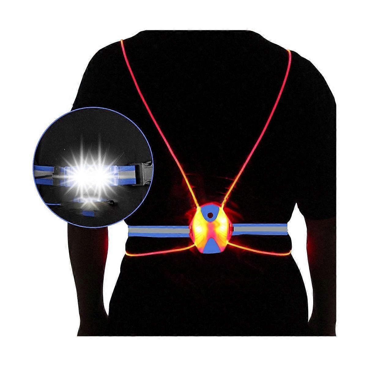Night Running Light Reflective Vest LED Chest Lamp USB Charge Camping Fishing Cycling Vest Light(Na