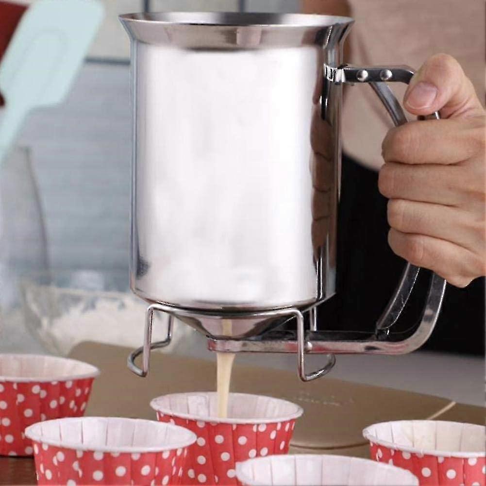 不锈钢面糊分配器专业面糊漏斗厨房工具，用于烘焙蛋糕、纸杯蛋糕、可丽饼、松饼、华夫饼