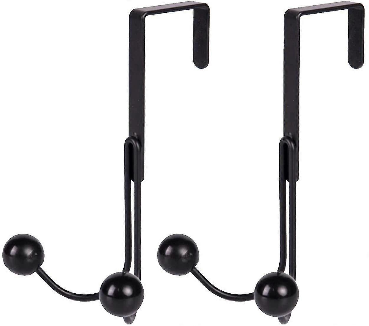 2pcs Over The Door Double Hanger Hooks
