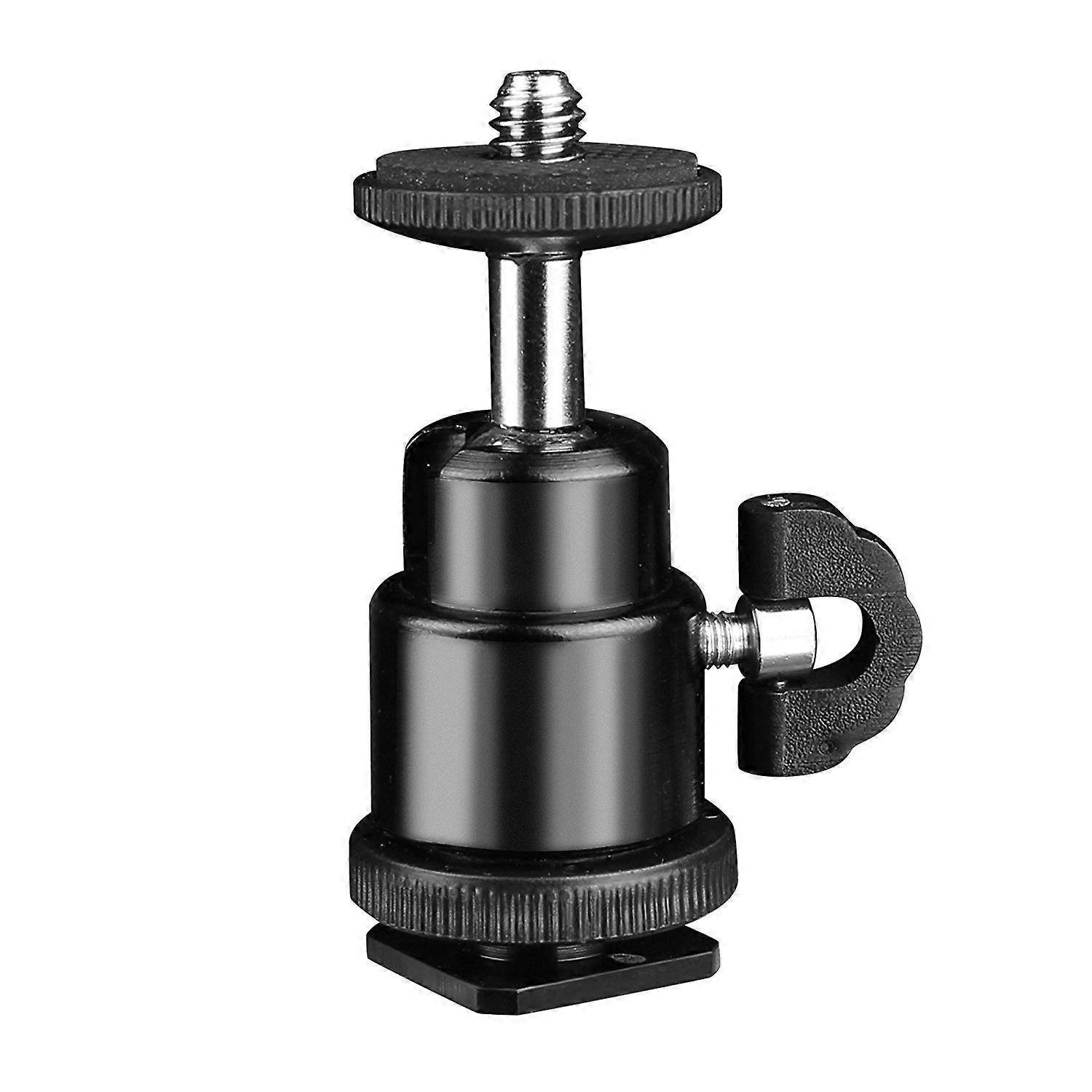 Mini Ball Head with 1/4 Hot Shoe Adapter Ball Head Tripod Head Support Tripod Ballhead for Camera Monitor Video Light 2 Pack