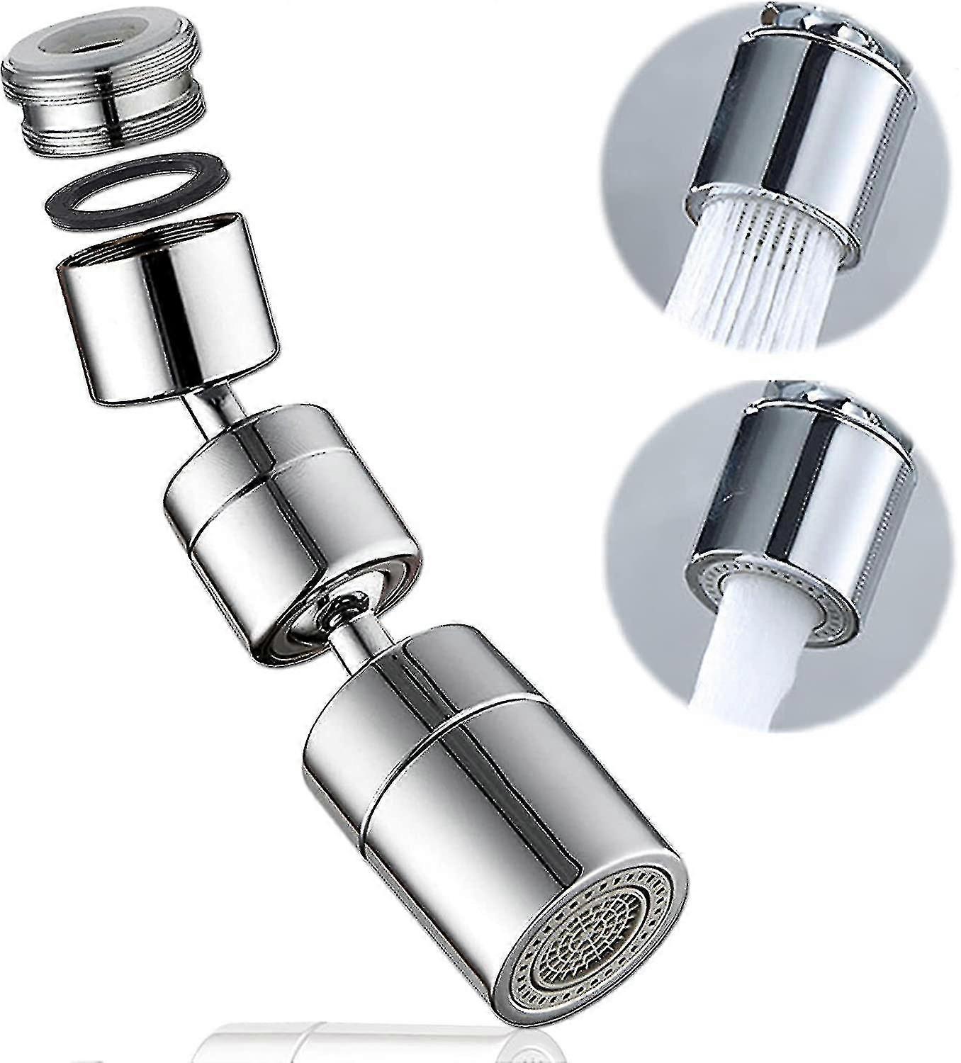 1080 Aérateur de robinet pivotant, Accessoire universel d’évier de robinet de filtre à éclaboussures, Débit d’eau réglable à double fonction, Pulvérisateur de robinet anti-éclaboussures avec
