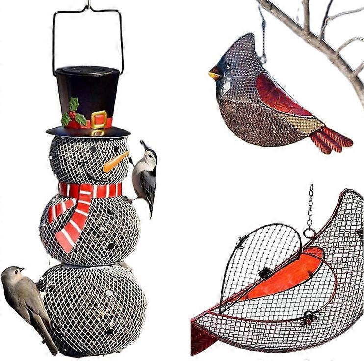 Bird Feeder Hanging Wild Bird Feeder For Outside Squirrel Proof Bird Feeders Hanging Bird House Snowman Seed Pendant Bird Feeder