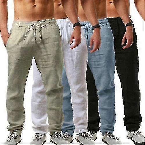 קיץ בגדי ריקוד גברים מזדמנים פשתן כותנה באגי הרמון מכנסיים חוף יוגה מכנסיים היפיים