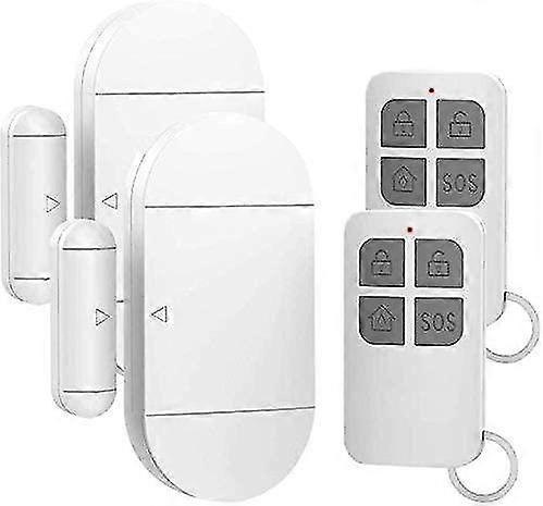 2pcs Door and Window Alarm Wireless Magnetic Sensor with 2 Remote Controls for Home Security System
