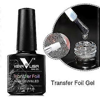 Transfer Foil Gel 7,5 ml Transfer Nail Lim Avtagbart klistermärke Tryckpapper, Nagellim