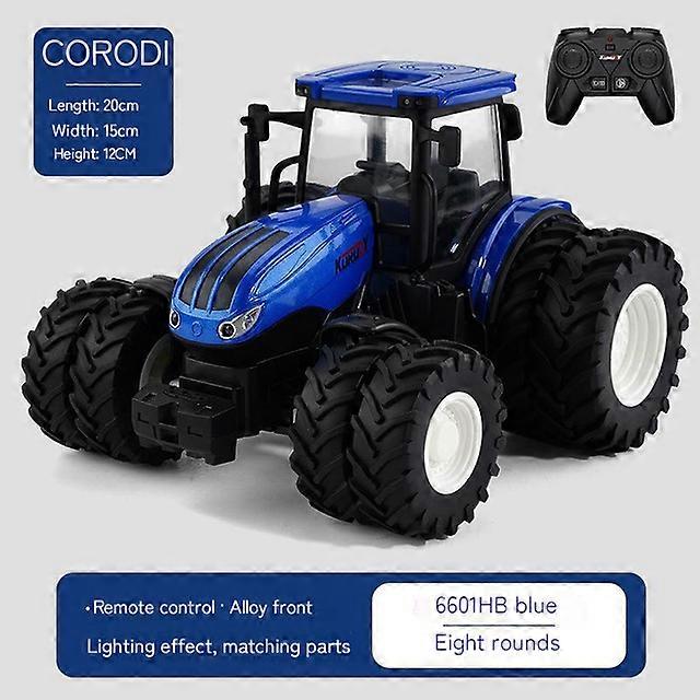 2.4ghz Rc Tractor Trailer With Led Headlights Farm Toy Set 1:24 Remote Control Car Truck Farm Mock Child Boy Gift