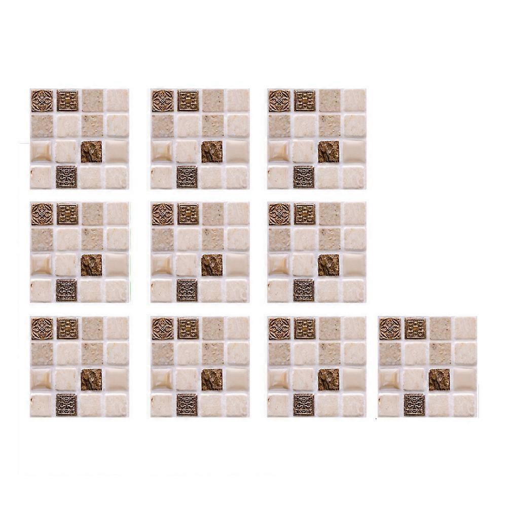 10cm Mosaic Tile Decal Self Adhesive Wall Sticker Industrial Style Removable Decor 10/30/50/90x