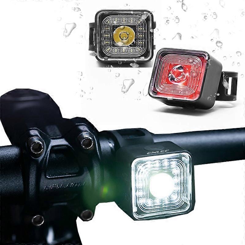  Waterproof Light Brake Sensing Rear Light Set Front & Rear Bicycles Lights
