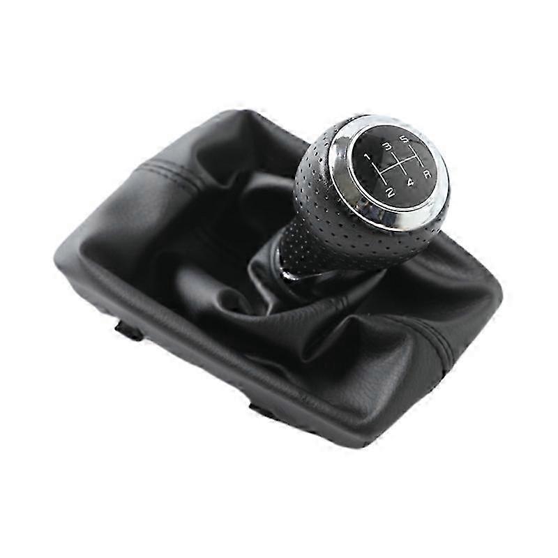 Car Gear Shift Knob with Leather Collars Dust Boot Cover 5/6 Speed Manual/Auto Gear Shifter Cover for A6 A4 S4 2007-2015