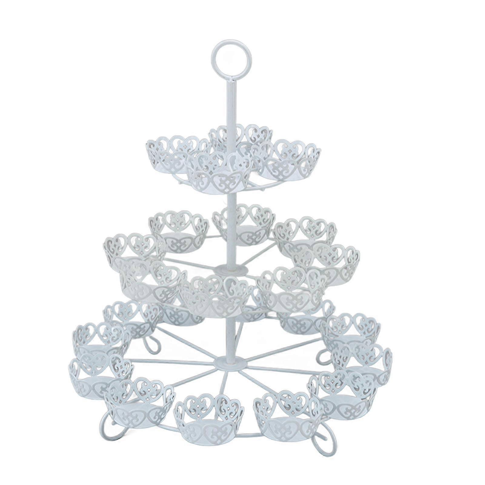 Iron Pastry Display Holder 3 Tier Cupcake Stand for 24 Cupcakes