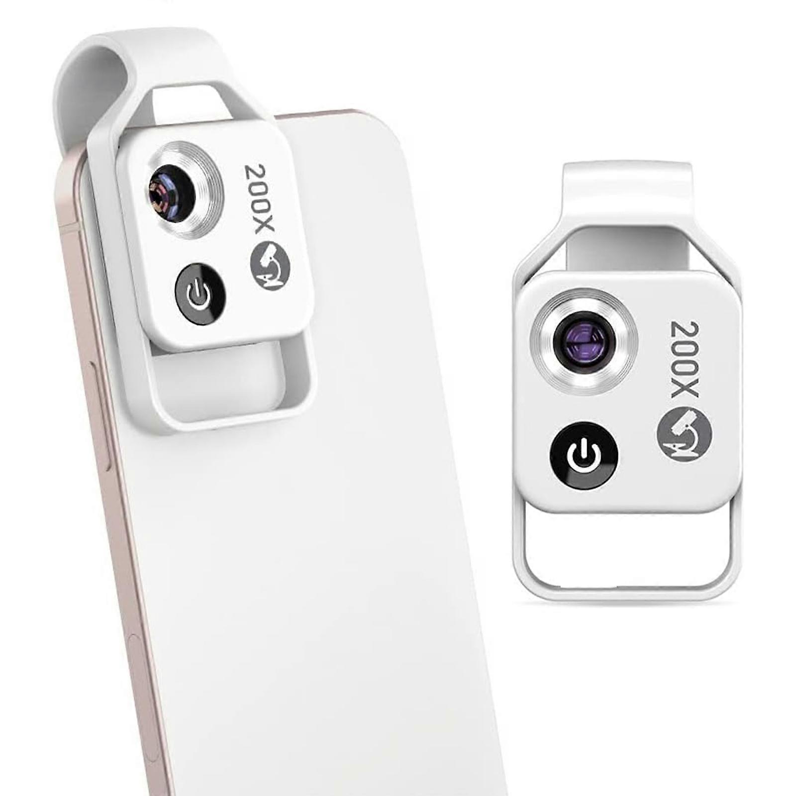 200x Magnification Zoom, Nanozoom Cell Phone Lens, Phone Microscope with Cpl Lens/LED Light,The Best Portable 200x, Lens Turns Any Smartphone into a P