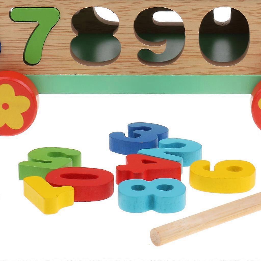 Baby Children Educational Toy Wooden Car Number Jigsaw Puzzle Color Shape Match Blocks Toy