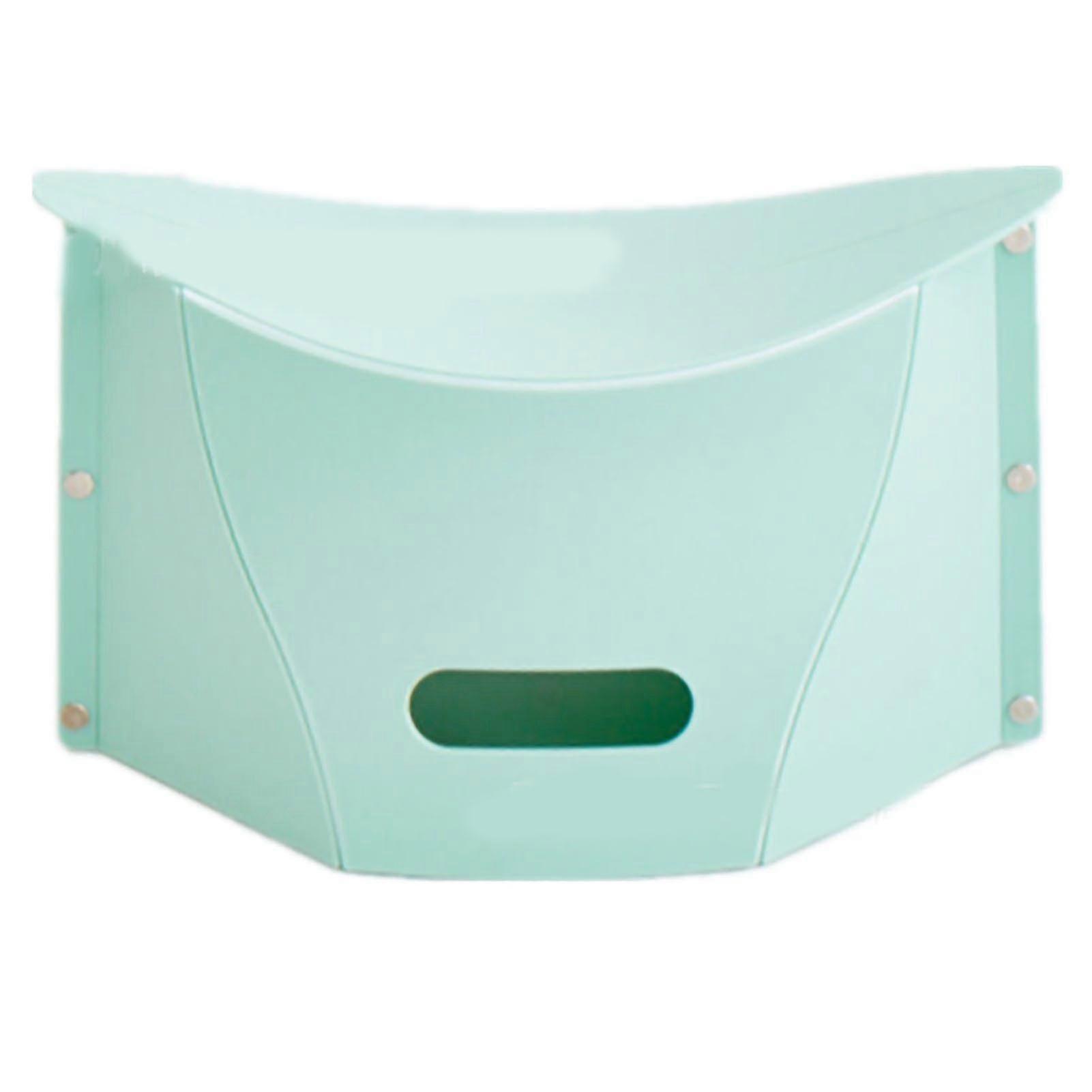 Green Bean Folding Stool Portable Outdoor Travel Plastic Low Stool with Carrying Basket