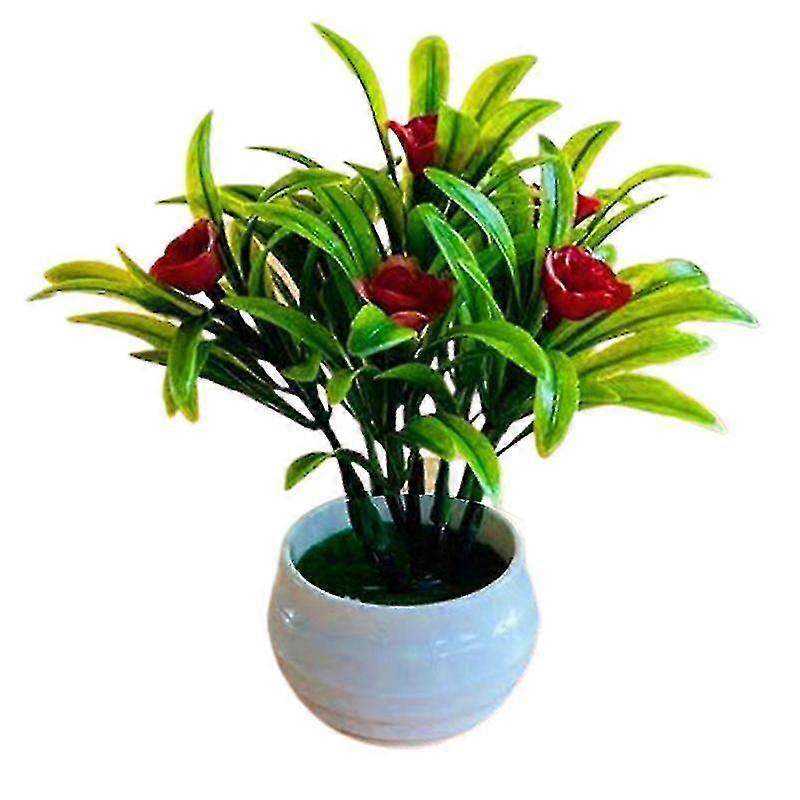 Artificial Plant Pot Hibiscus Flower Hotel Garden Decor Plastic Colorful Imitation Flower Pot For Ho