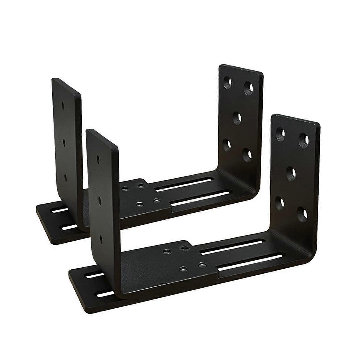 Adjustable Door Barricade Brackets, Heavy Duty Door Security Bracket, Drop Open Bar Holder for Security